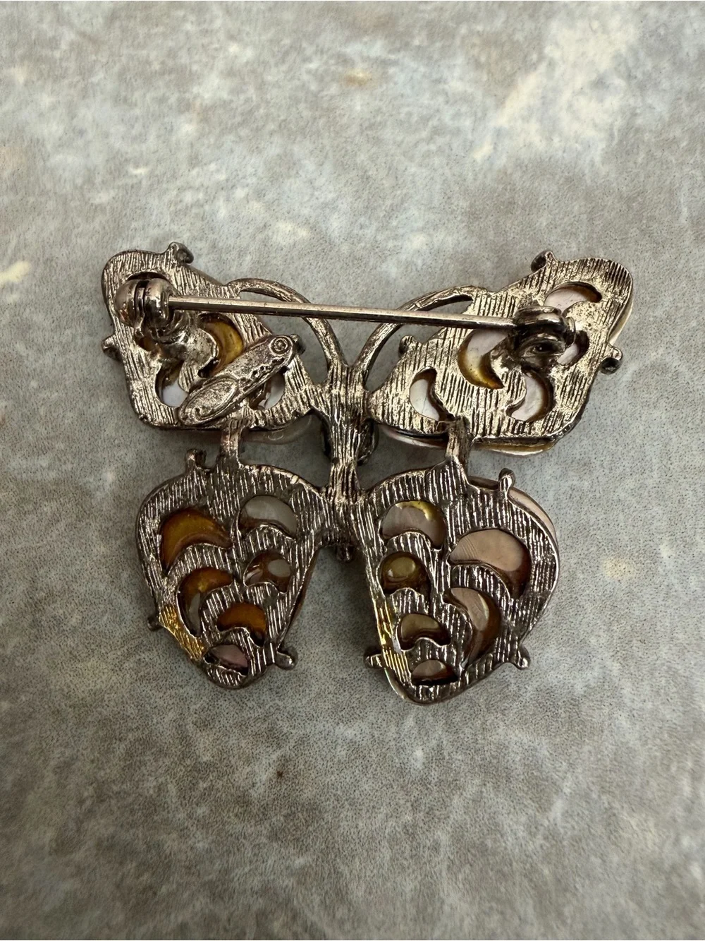 Vintage Oscar de la Renta Mother-of-Pearl Butterfly Brooch